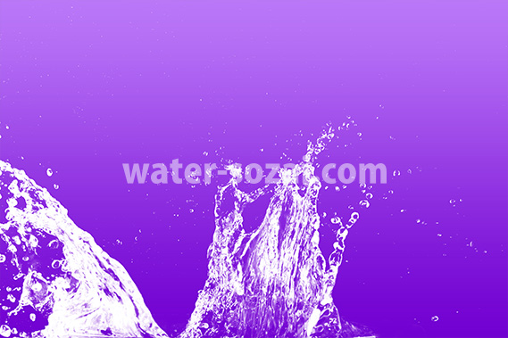 紫色背景の水飛沫が上がる写真・フォト