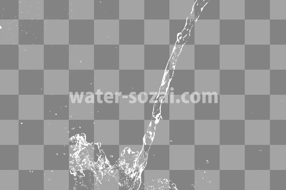 水が注がれこぼれる、切り抜き透過画像
