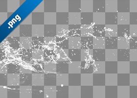 水が跳ねる、切り抜き透過画像