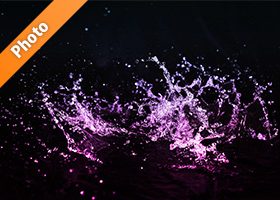 ピンク・紫に着色された水弾き写真・フォト素材