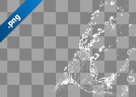 水が跳ね上がる、切り抜き透過画像